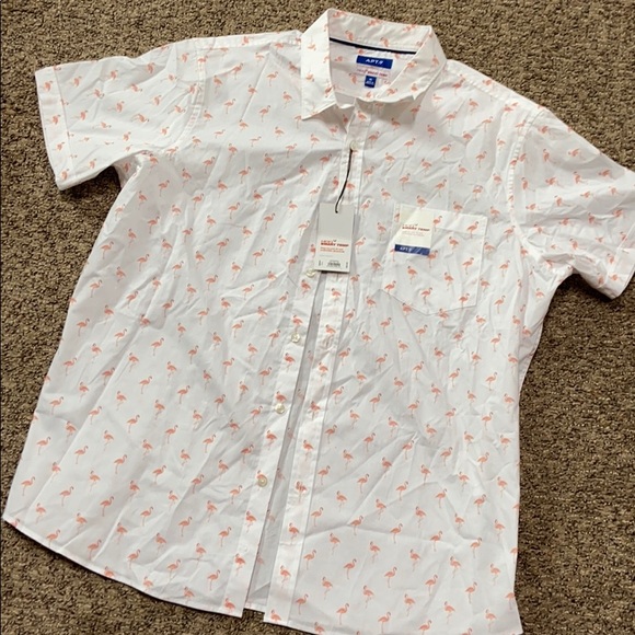 Nwt Mens Button Down Flamingo Shirt 